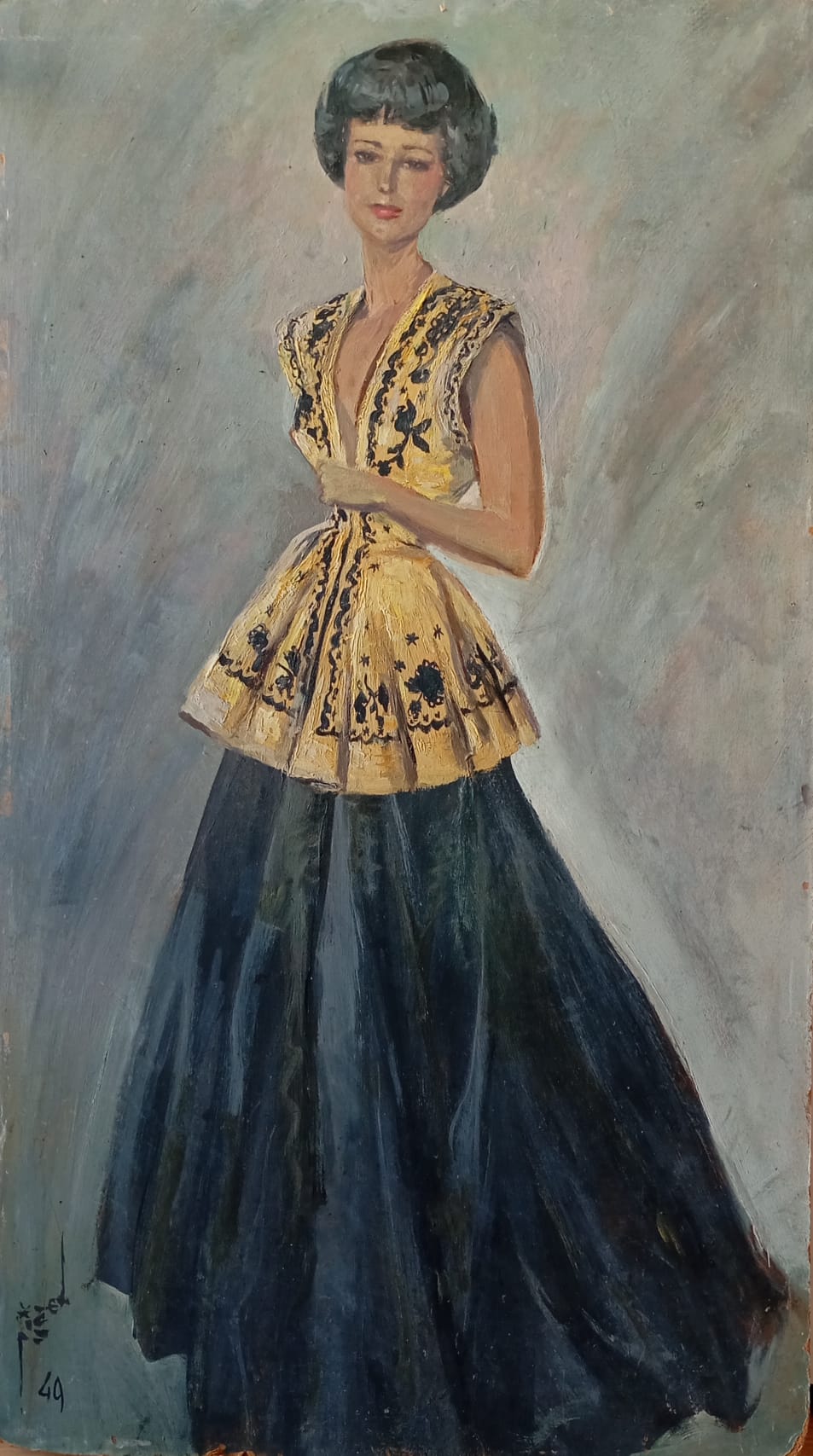 Portrait en pied d'une femme élégante