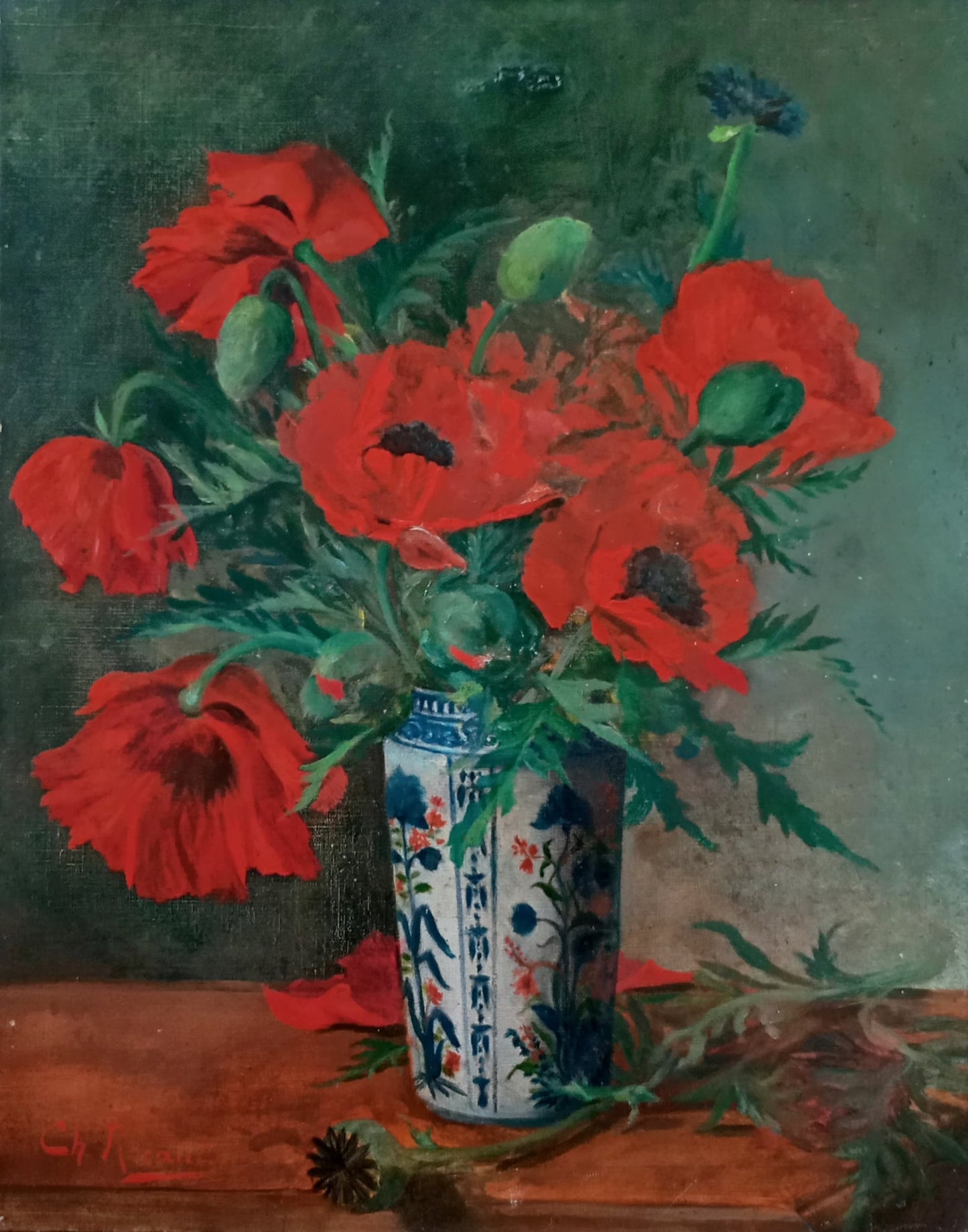 Still life. Bouquet of poppies