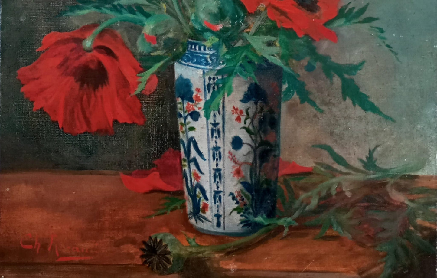 Still life. Bouquet of poppies