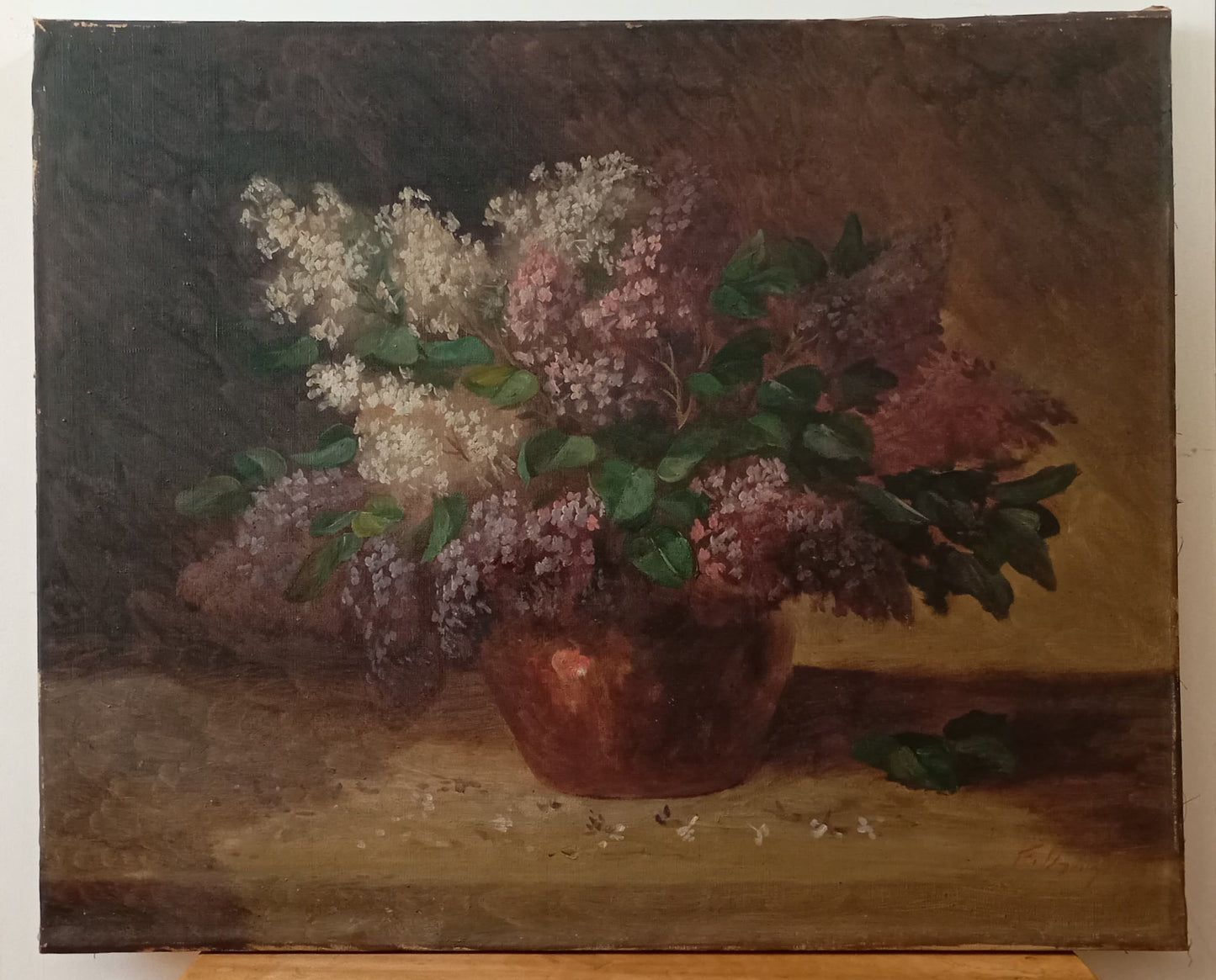 Nature morte ancienne aux lilas