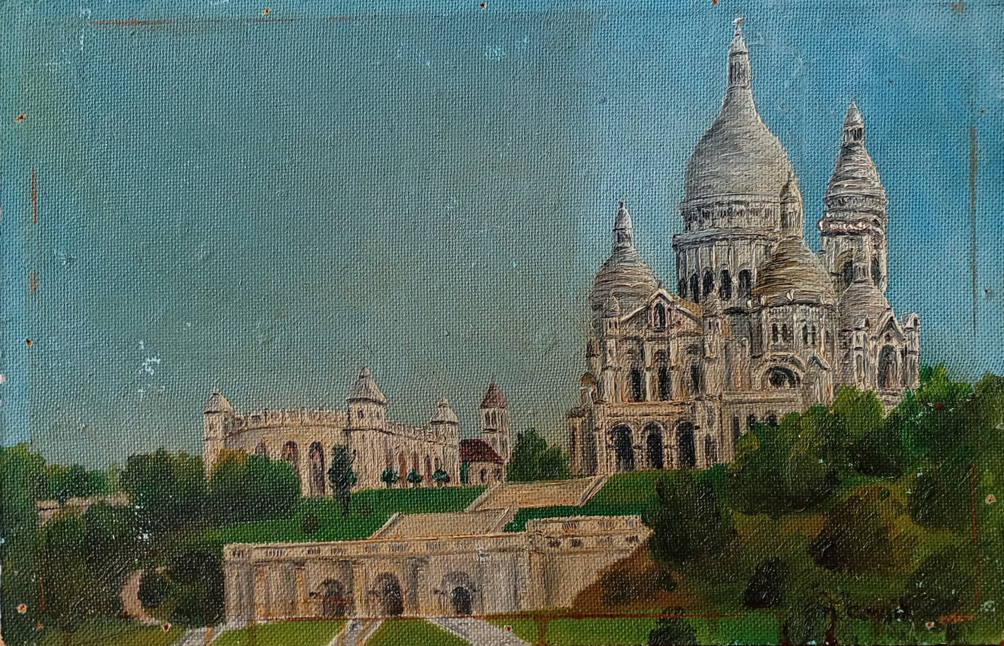 Tableau ancien Sacré-Coeur