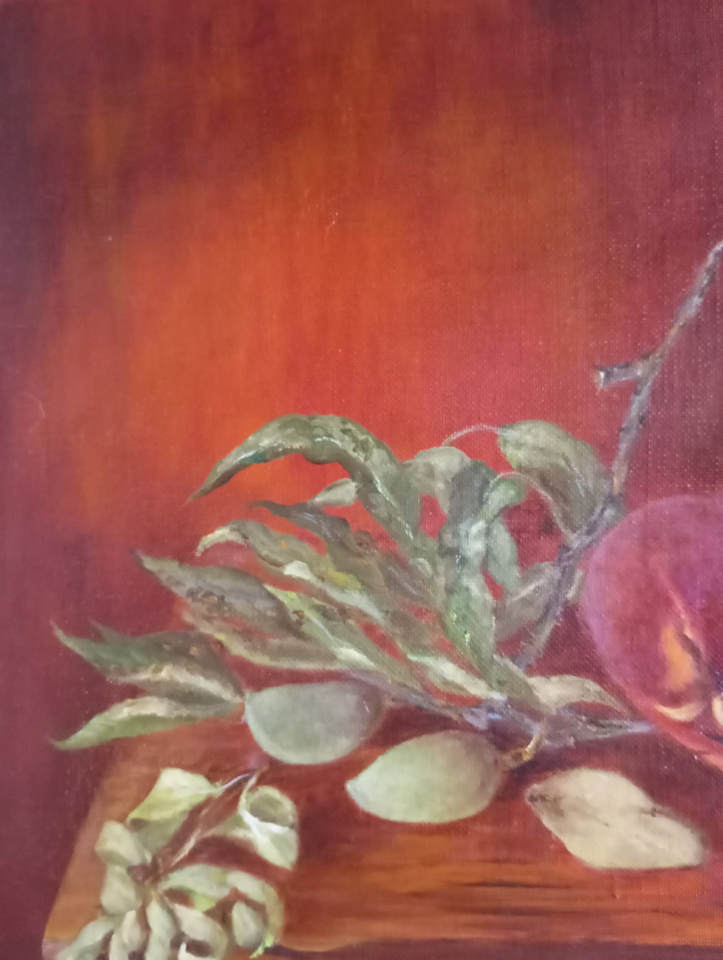 Nature morte. Pêches dans un plat