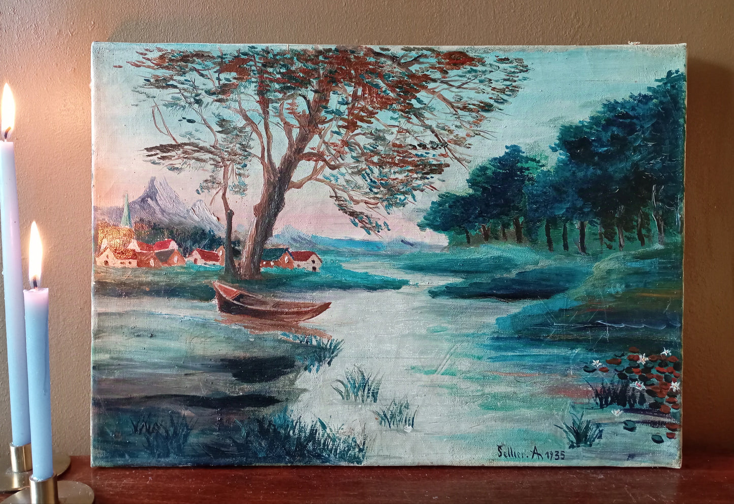 Painting. Bucolic landscape