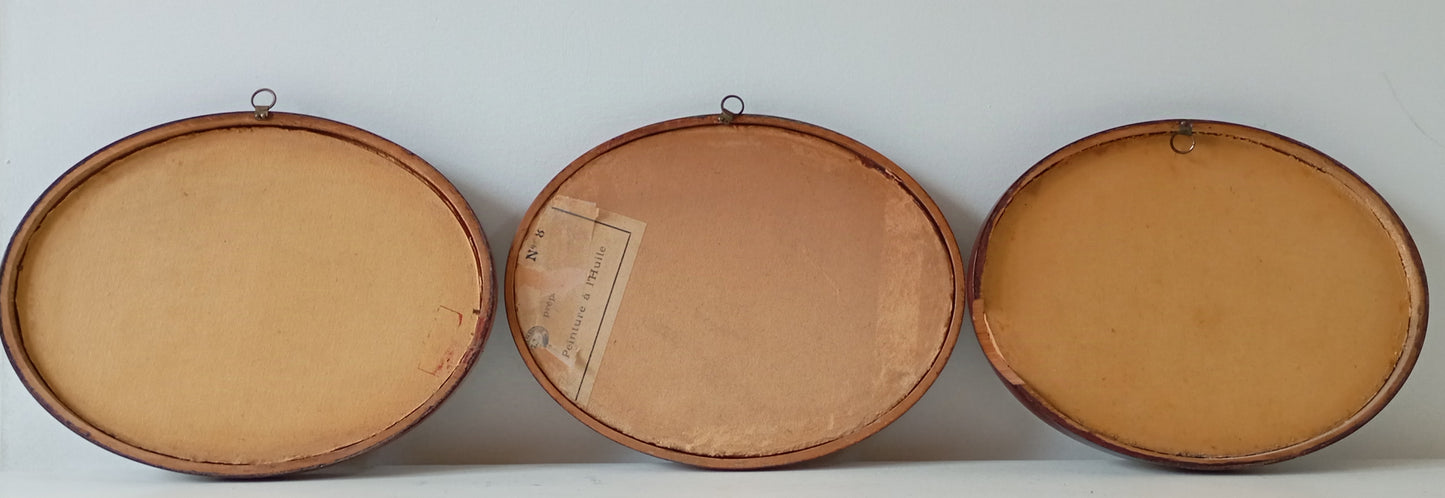 Three small still lifes. Flowers and fruits