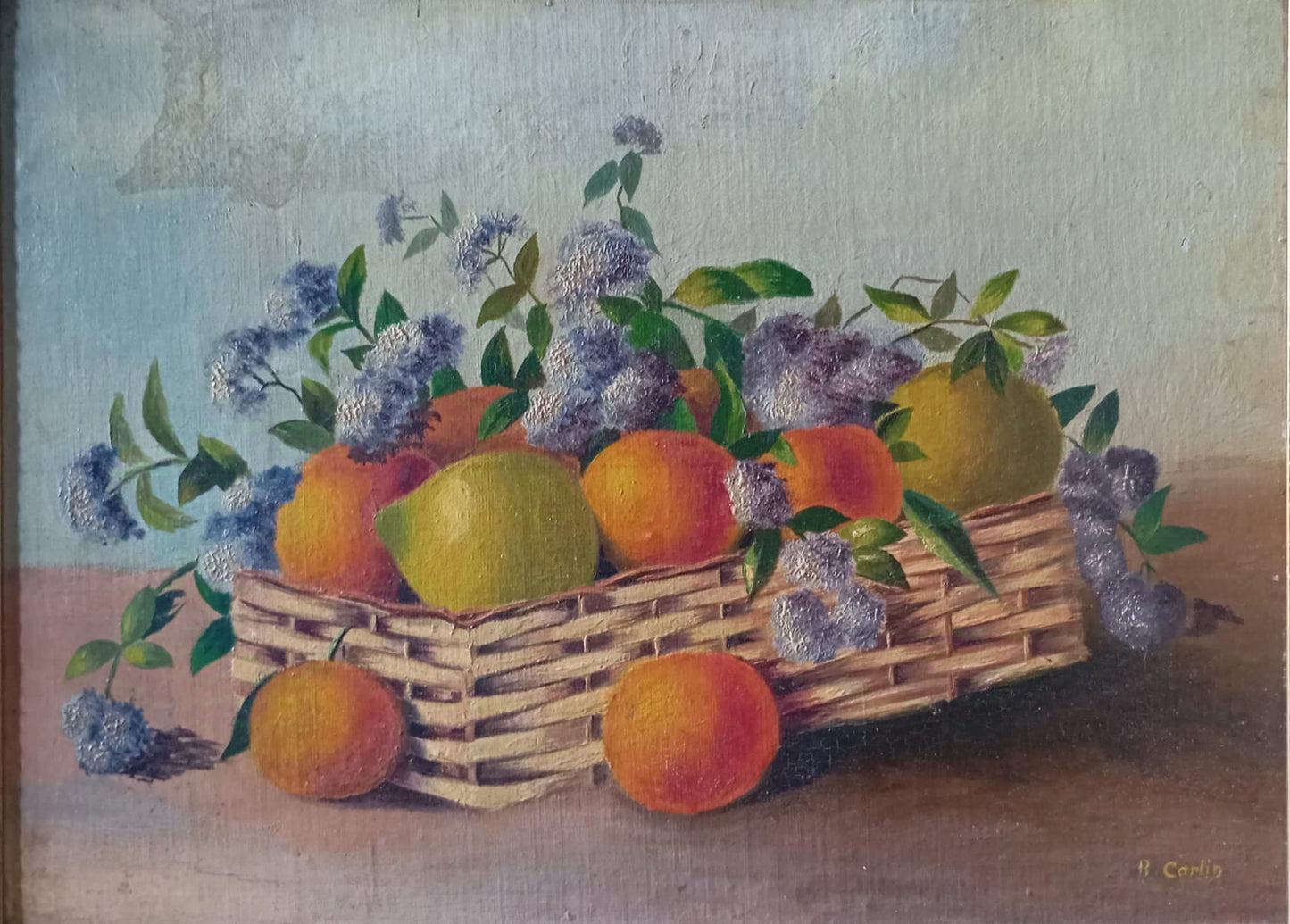 Nature morte. Corbeille d'oranges et de citrons