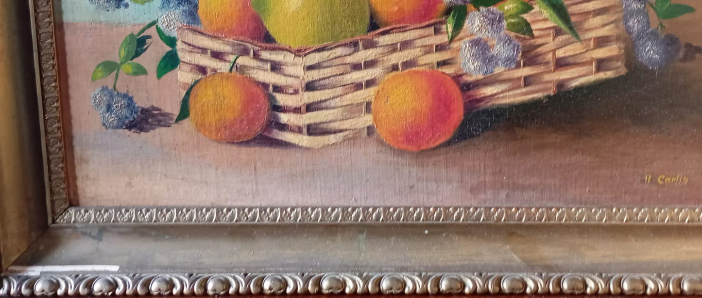 Nature morte. Corbeille d'oranges et de citrons