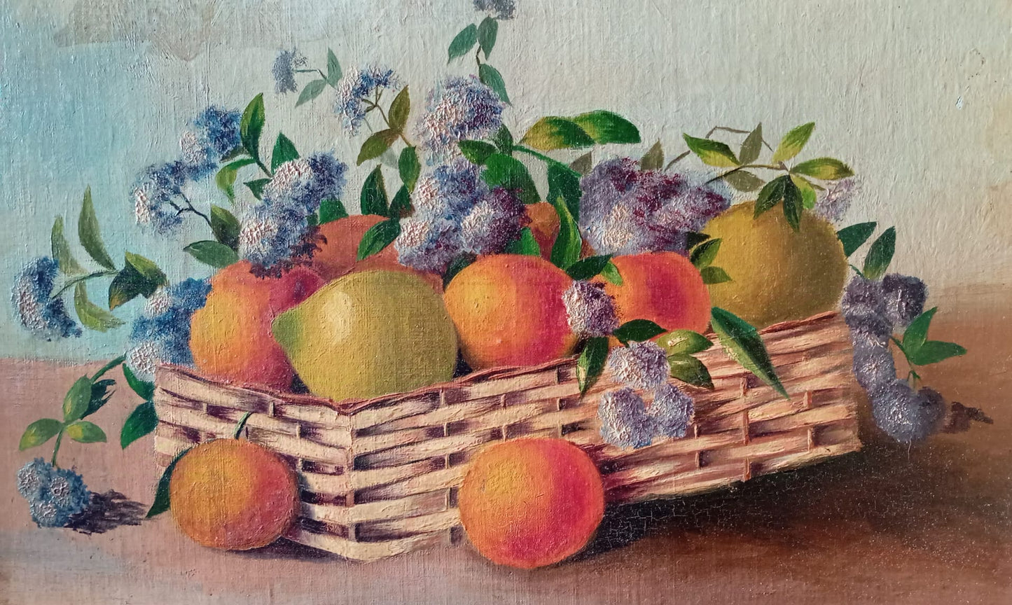 Nature morte. Corbeille d'oranges et de citrons