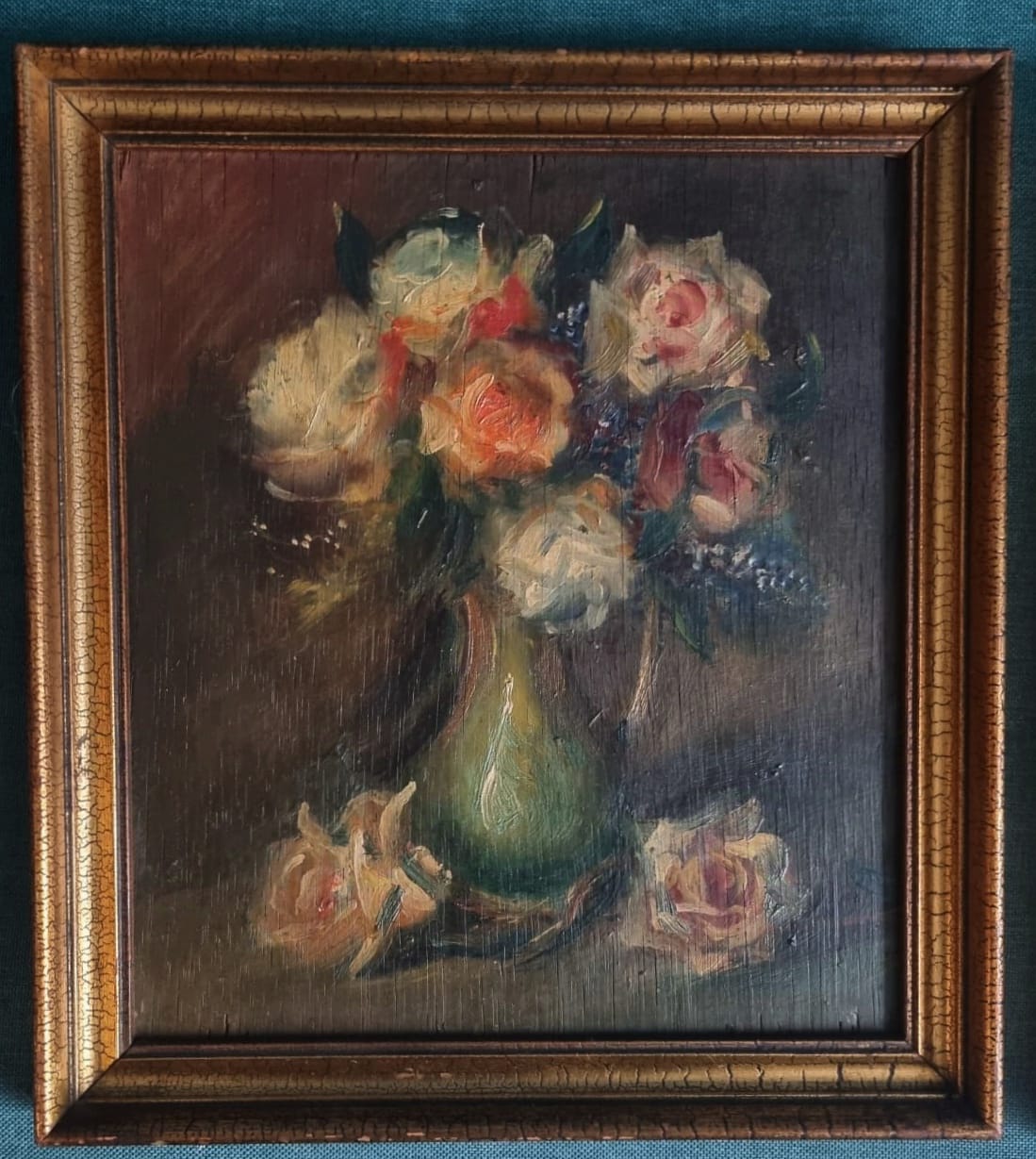 Paire de natures mortes. Fleurs dans un vase