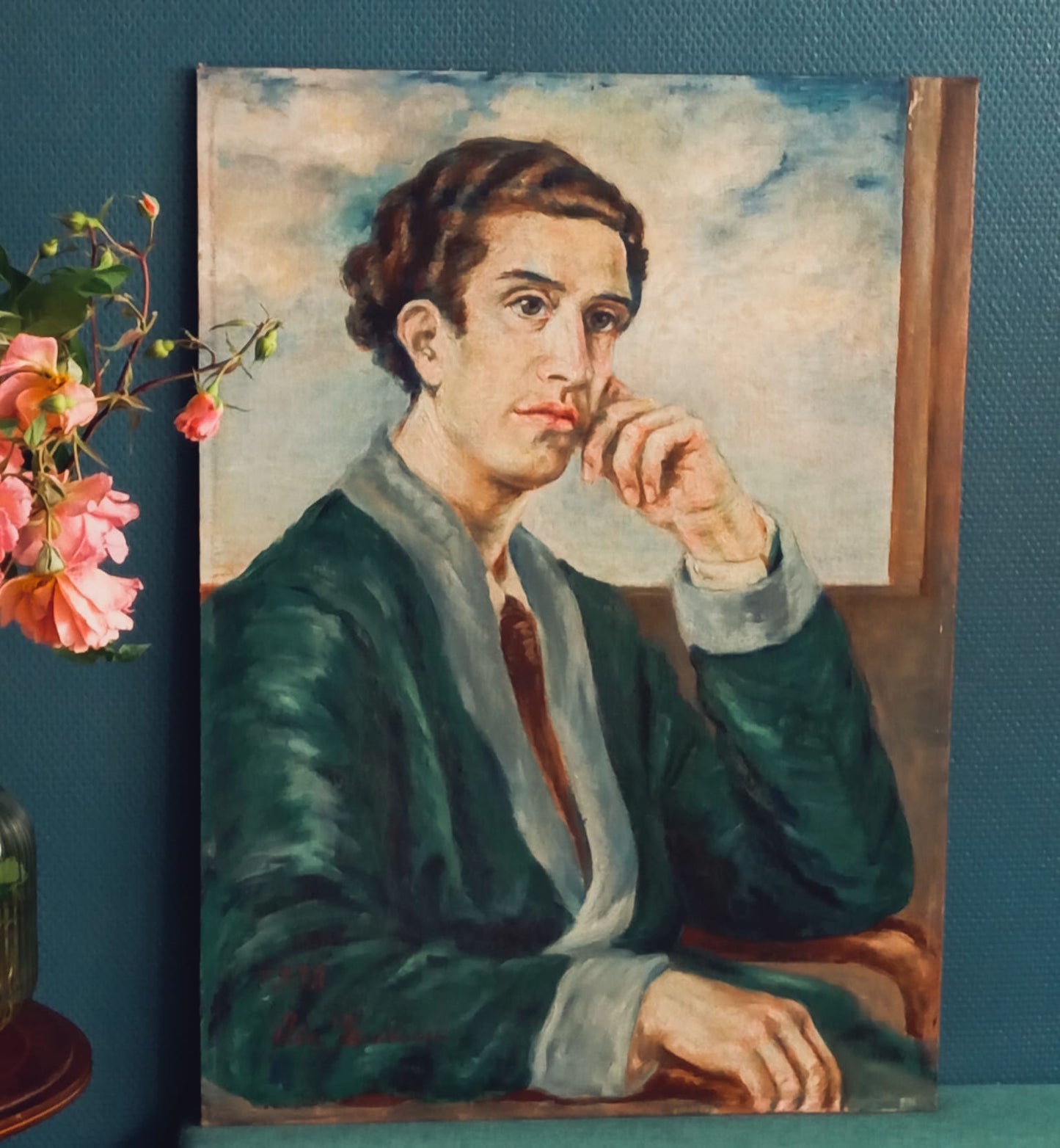 Portrait of a dandy in indoor attire