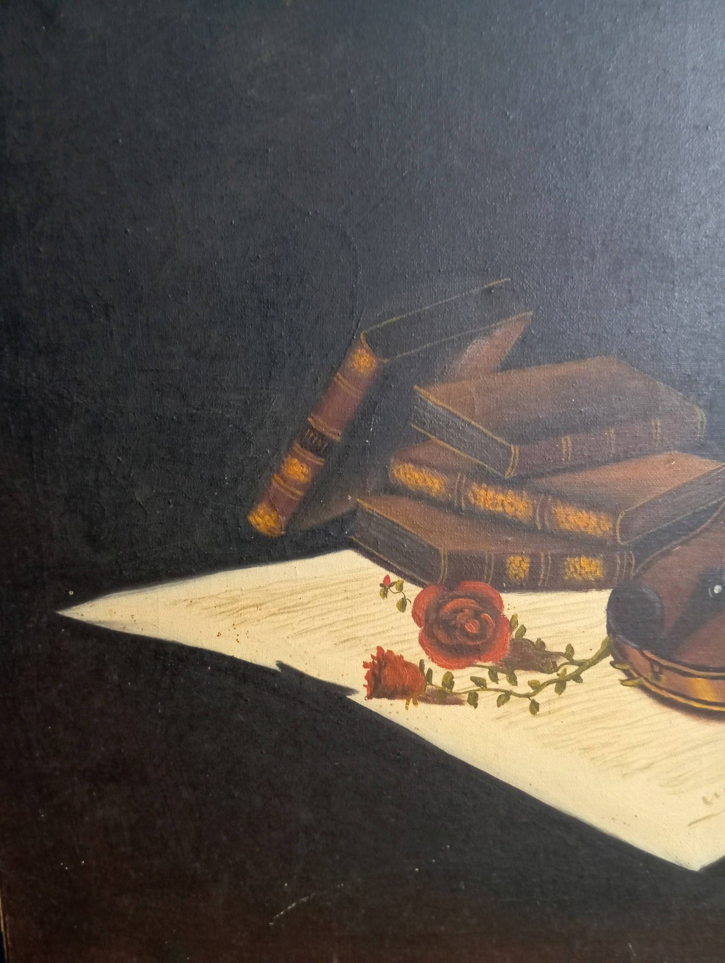 Still life. Books and violin