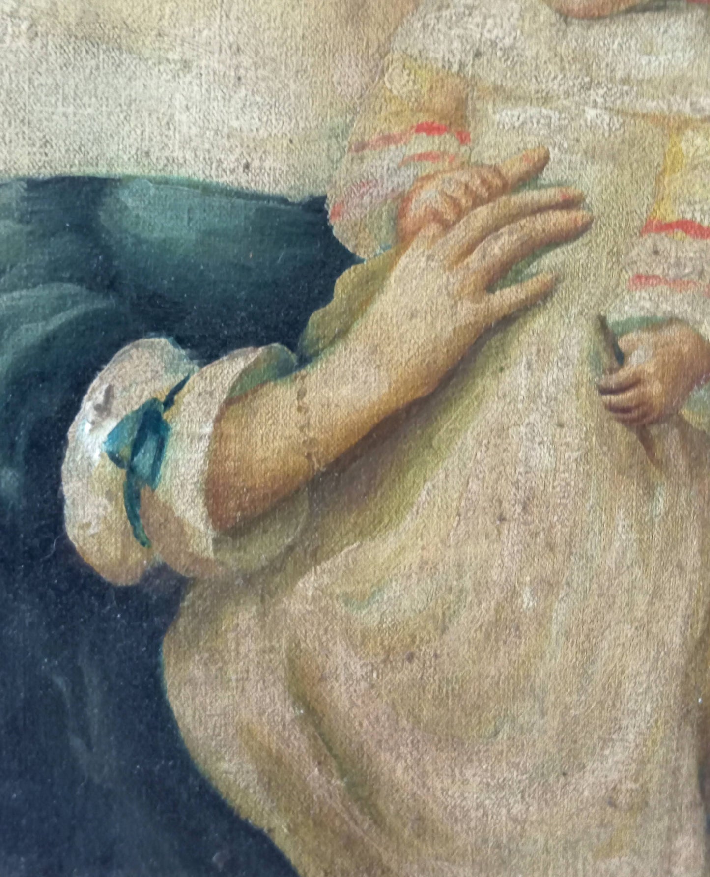 Portrait of a mother carrying her child