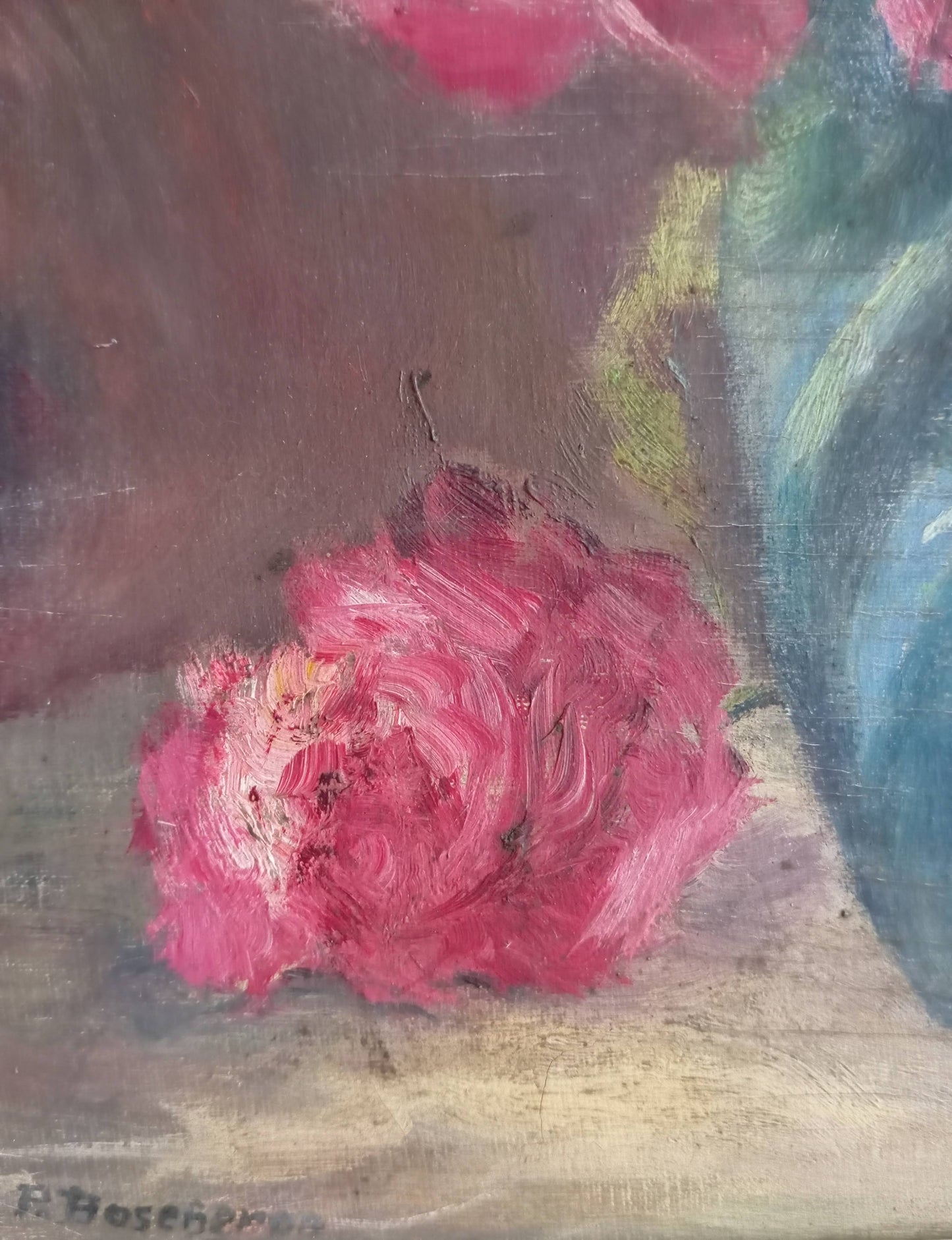 Nature morte. Bouquet de roses dans un vase