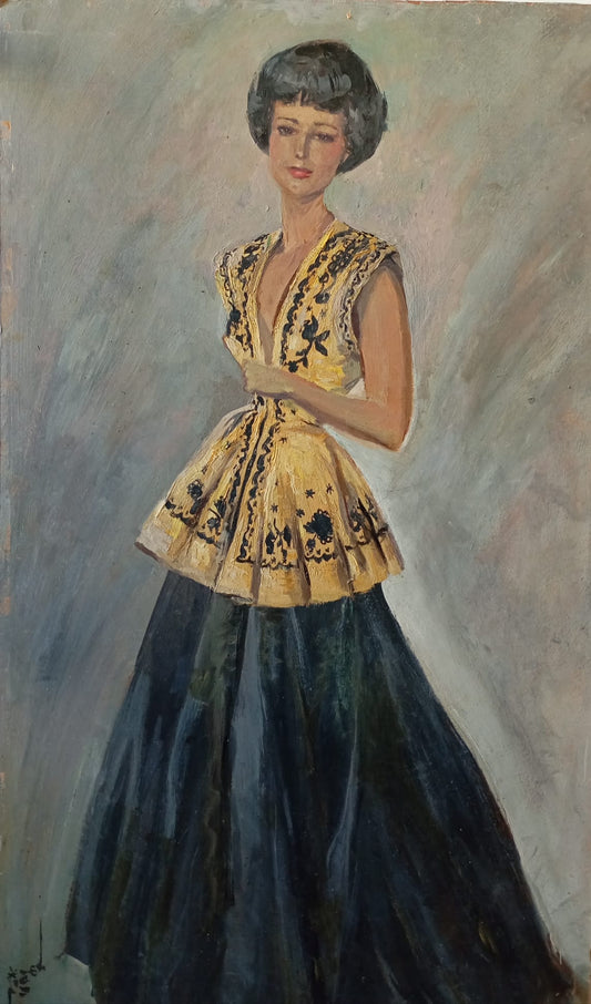 Portrait en pied d'une femme élégante