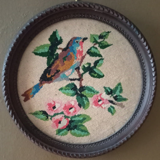 Canevas oiseau sur une branche