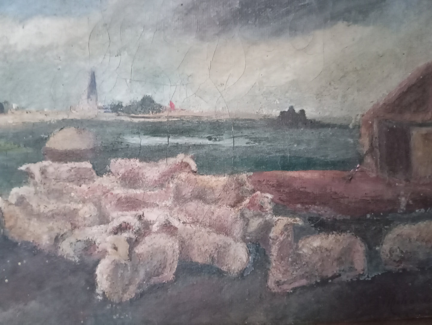 Tableau de vie quotidienne - Un berger et son troupeau