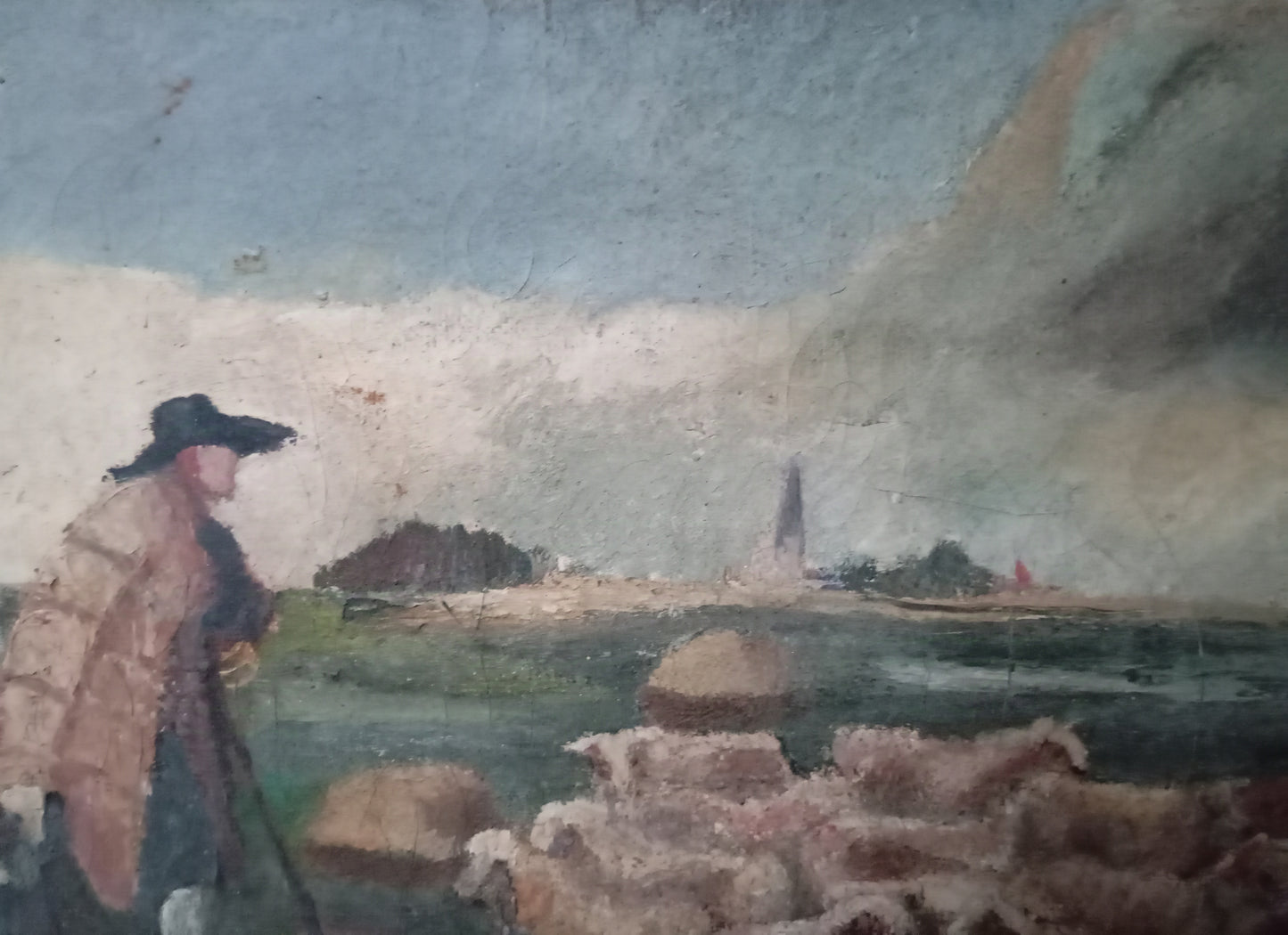Tableau de vie quotidienne - Un berger et son troupeau