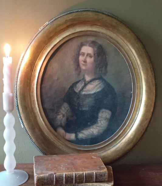 Old portrait of a seated woman