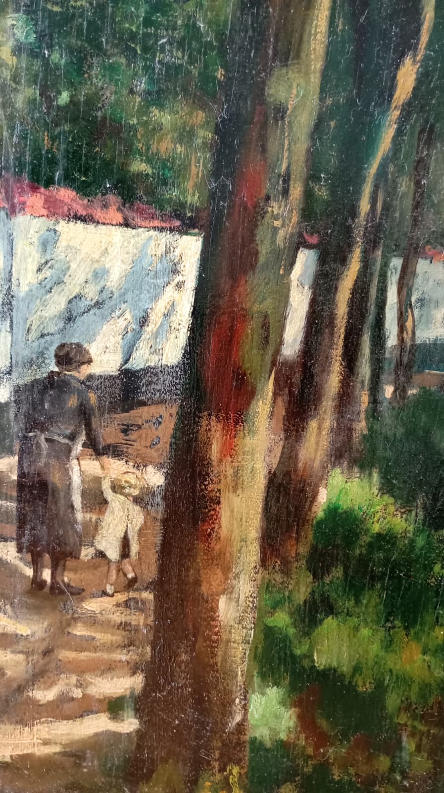 Scène d'extérieur. Peinture d'un canal