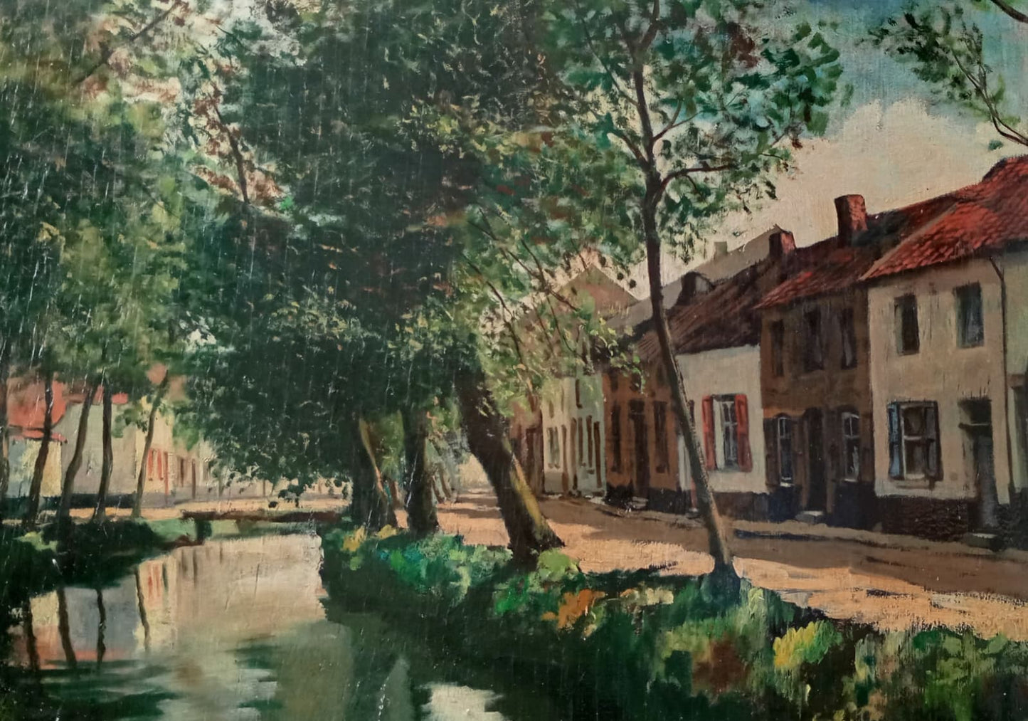 Scène d'extérieur. Peinture d'un canal