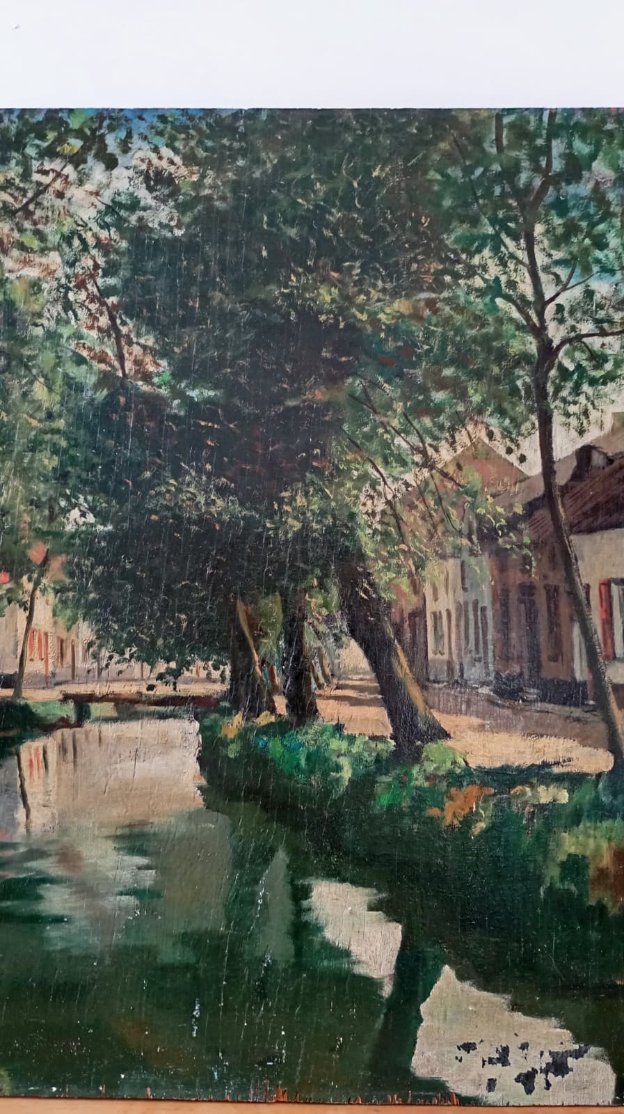 Scène d'extérieur. Peinture d'un canal