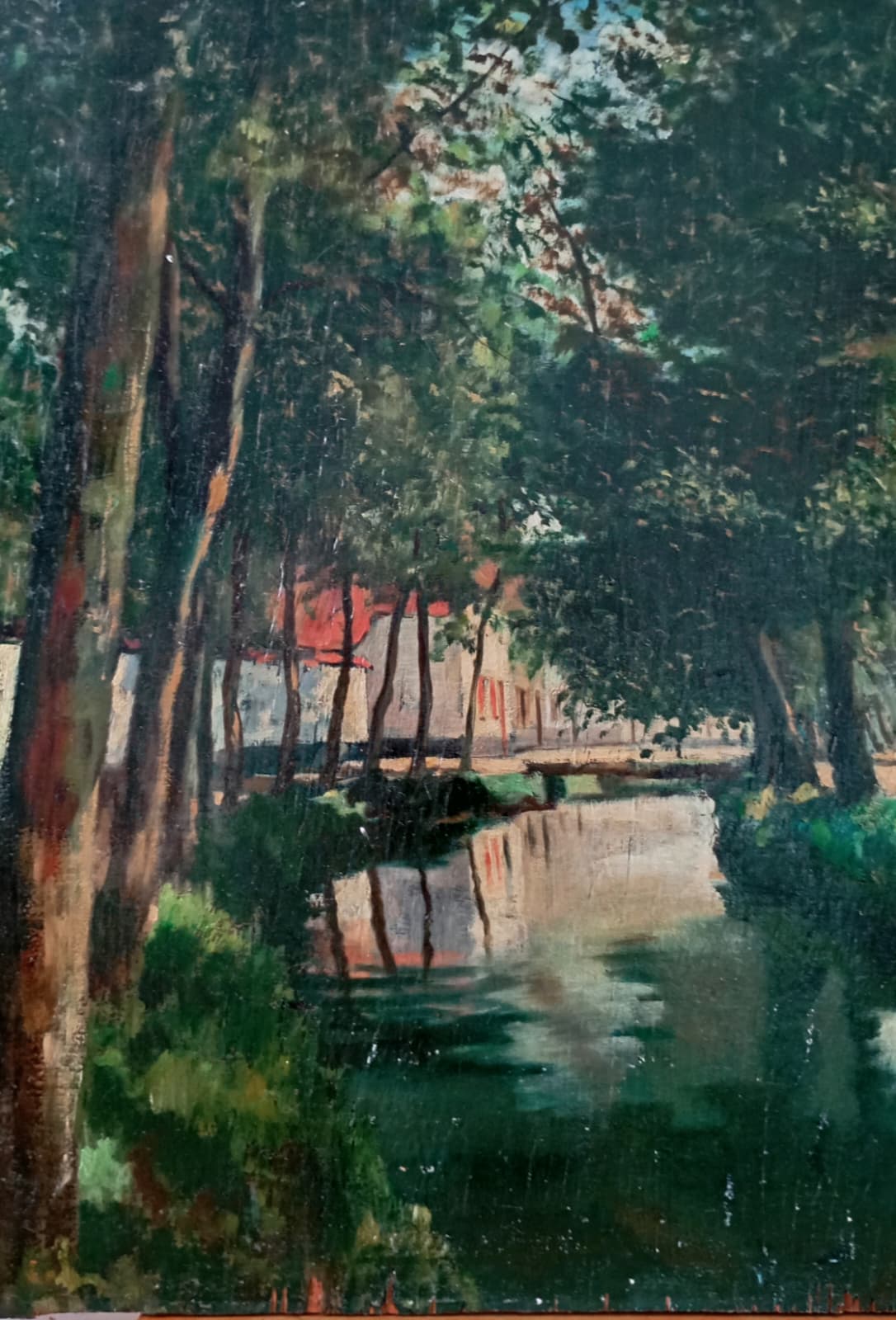 Scène d'extérieur. Peinture d'un canal