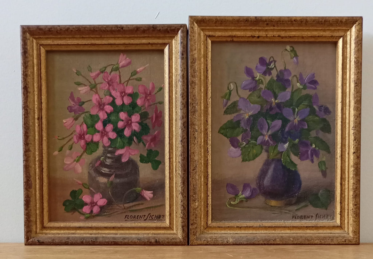 Paire de natures mortes miniatures