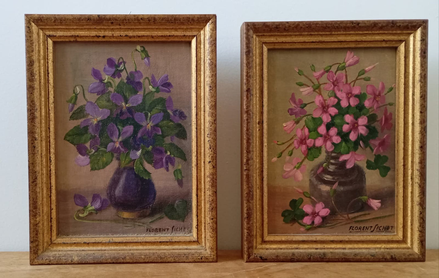 Paire de natures mortes miniatures