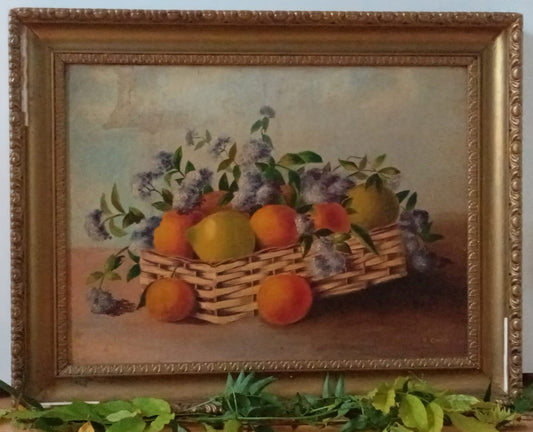 Nature morte. Corbeille d'oranges et de citrons