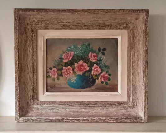 Nature morte. Bouquet de roses dans un vase