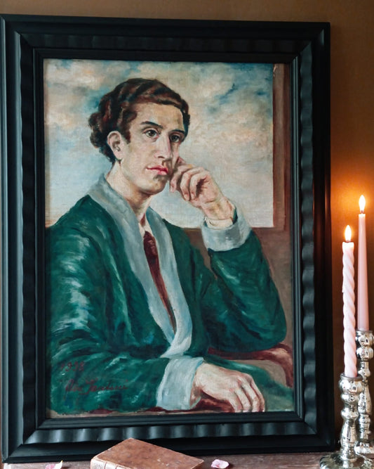 Portrait of a dandy in indoor attire
