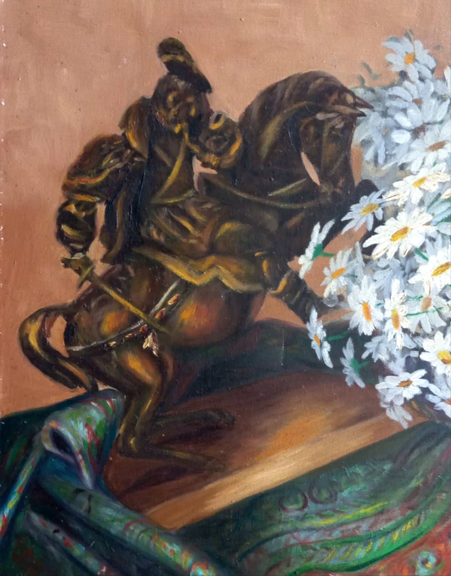 Very large still life. Bouquet of daisies