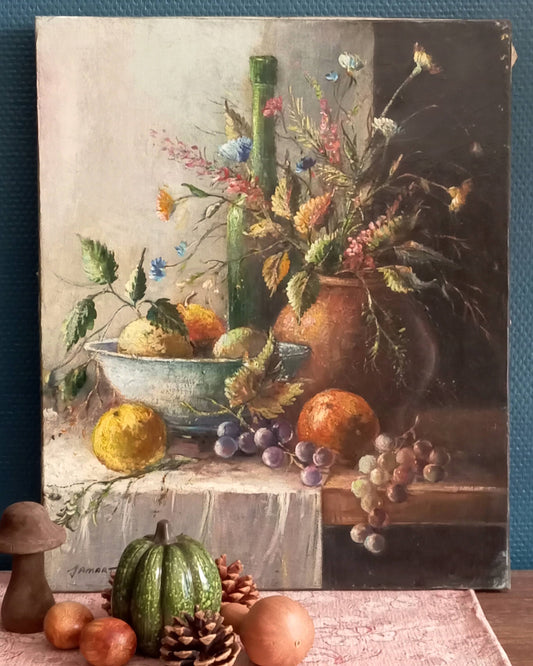Nature morte. Fleurs et fruits