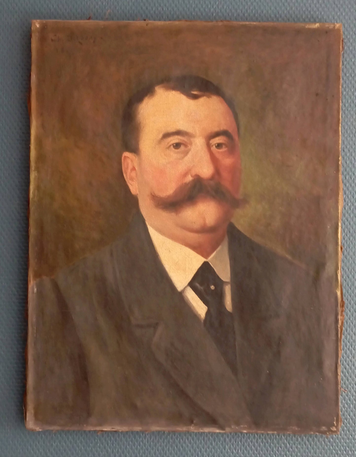Deux portraits anciens couple de bourgeois