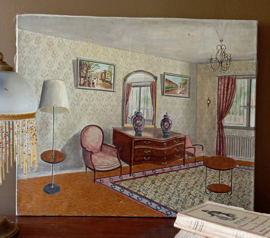 Bourgeois interior scene from the 20th century