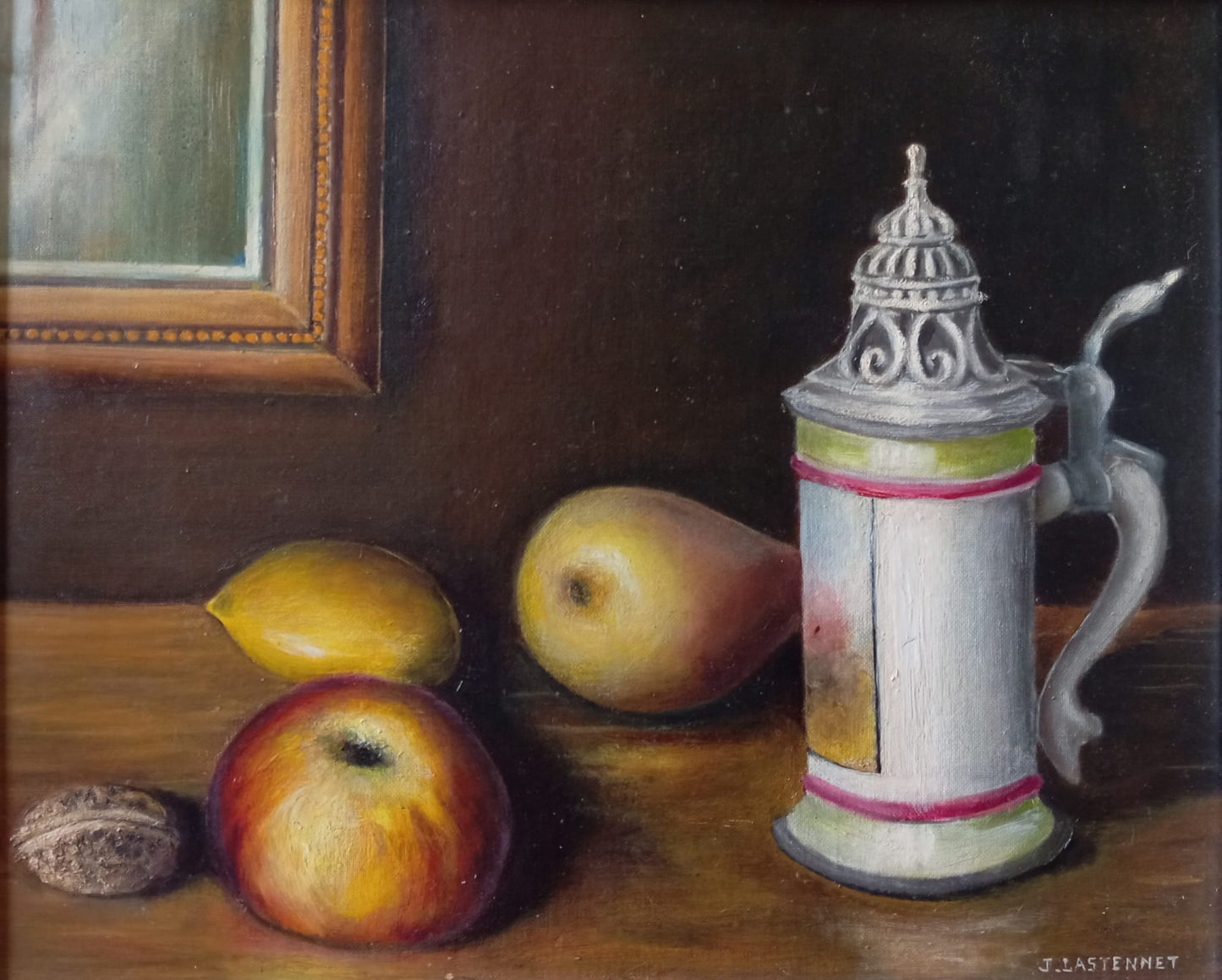 Nature morte. Chope et fruits