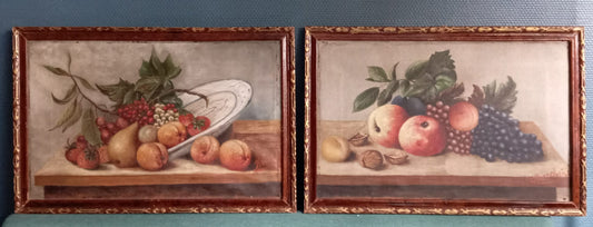 Paire de natures mortes aux fruits
