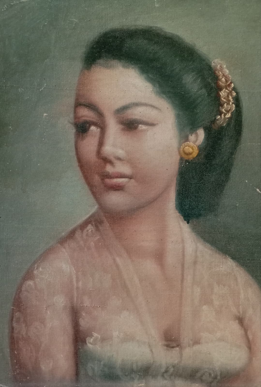 Portait ancien d'une femme du Pacifique