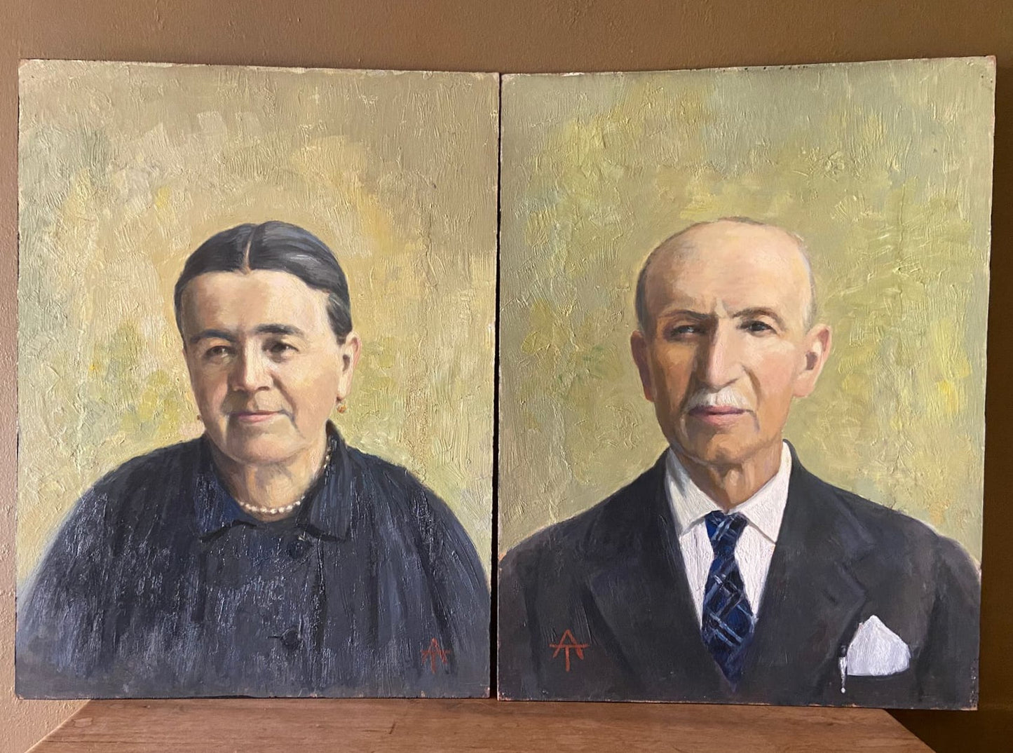 Paire de portraits anciens