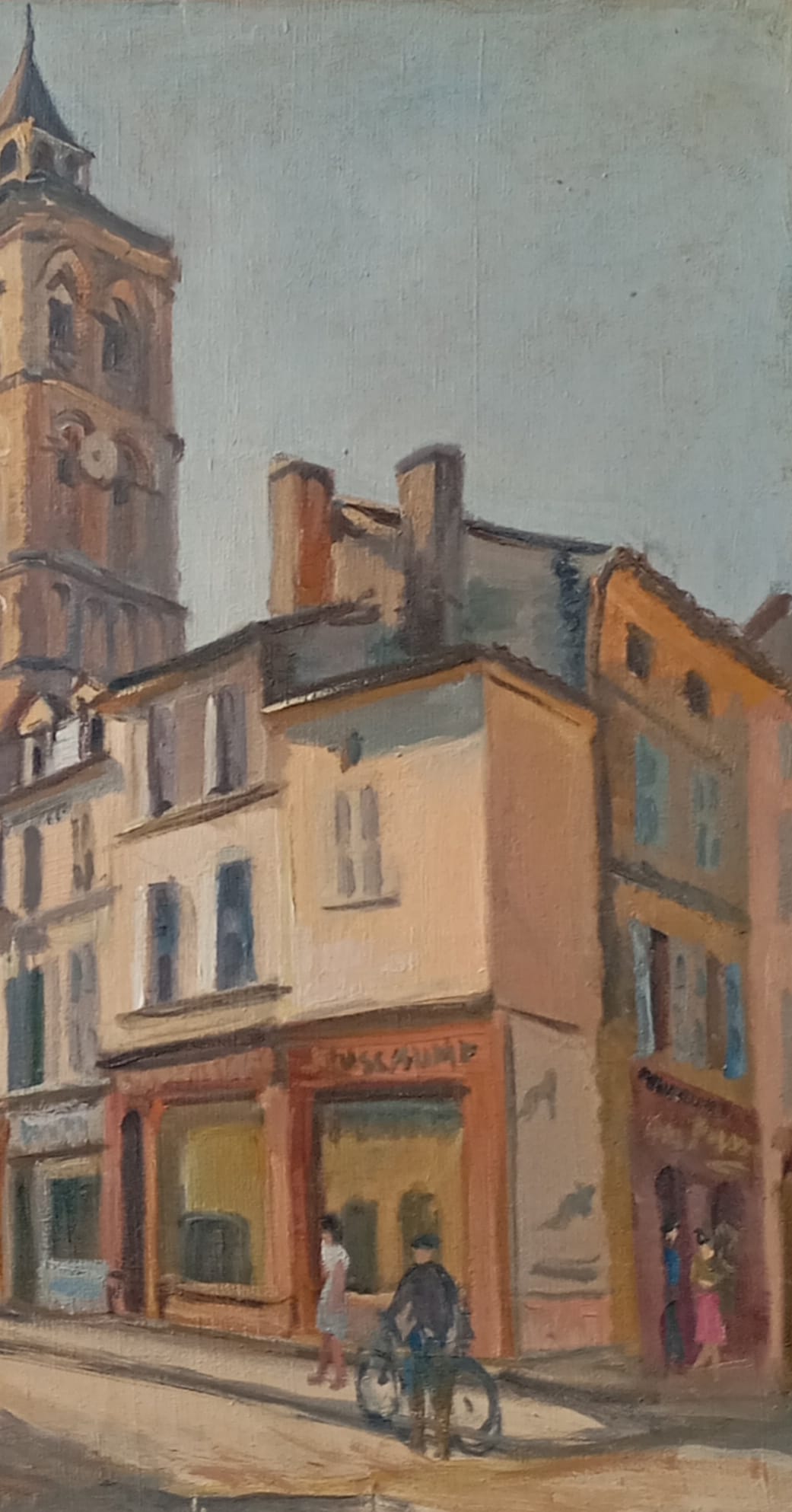Scène de ville - Tableau ancien