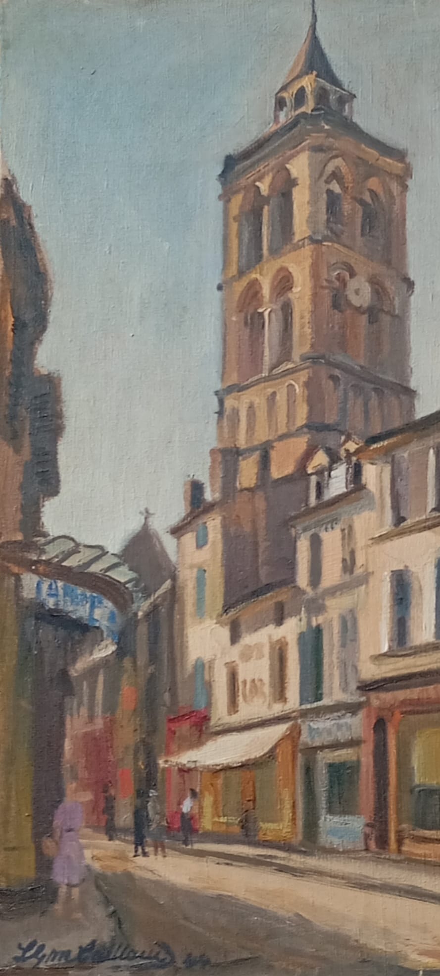 Scène de ville - Tableau ancien