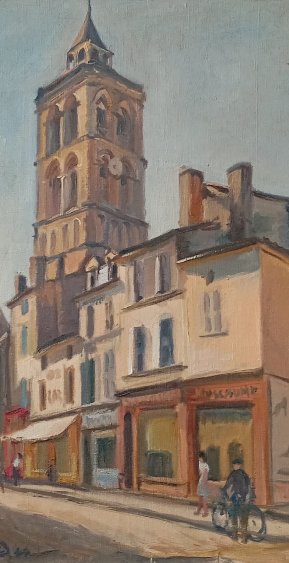 Scène de ville - Tableau ancien