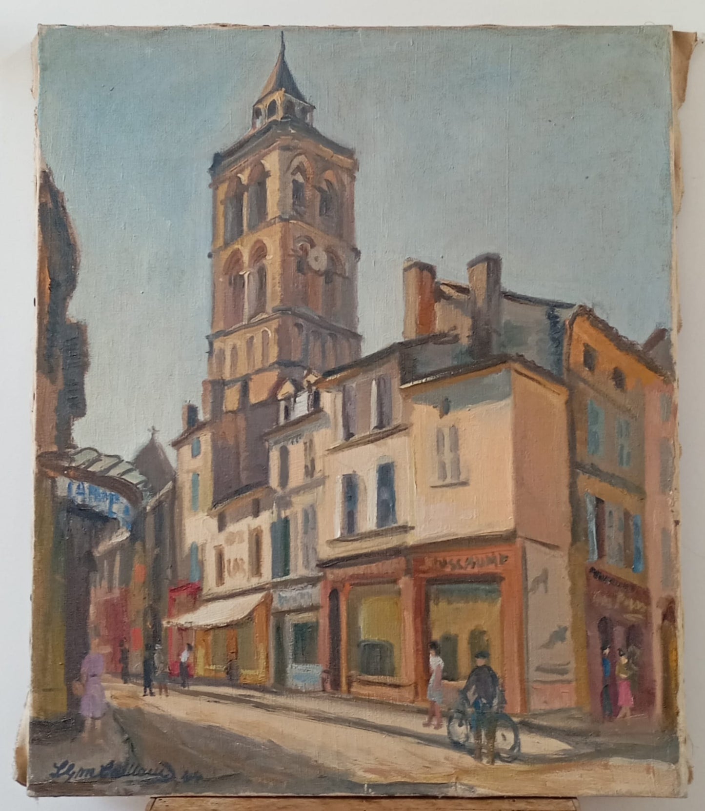 Scène de ville - Tableau ancien