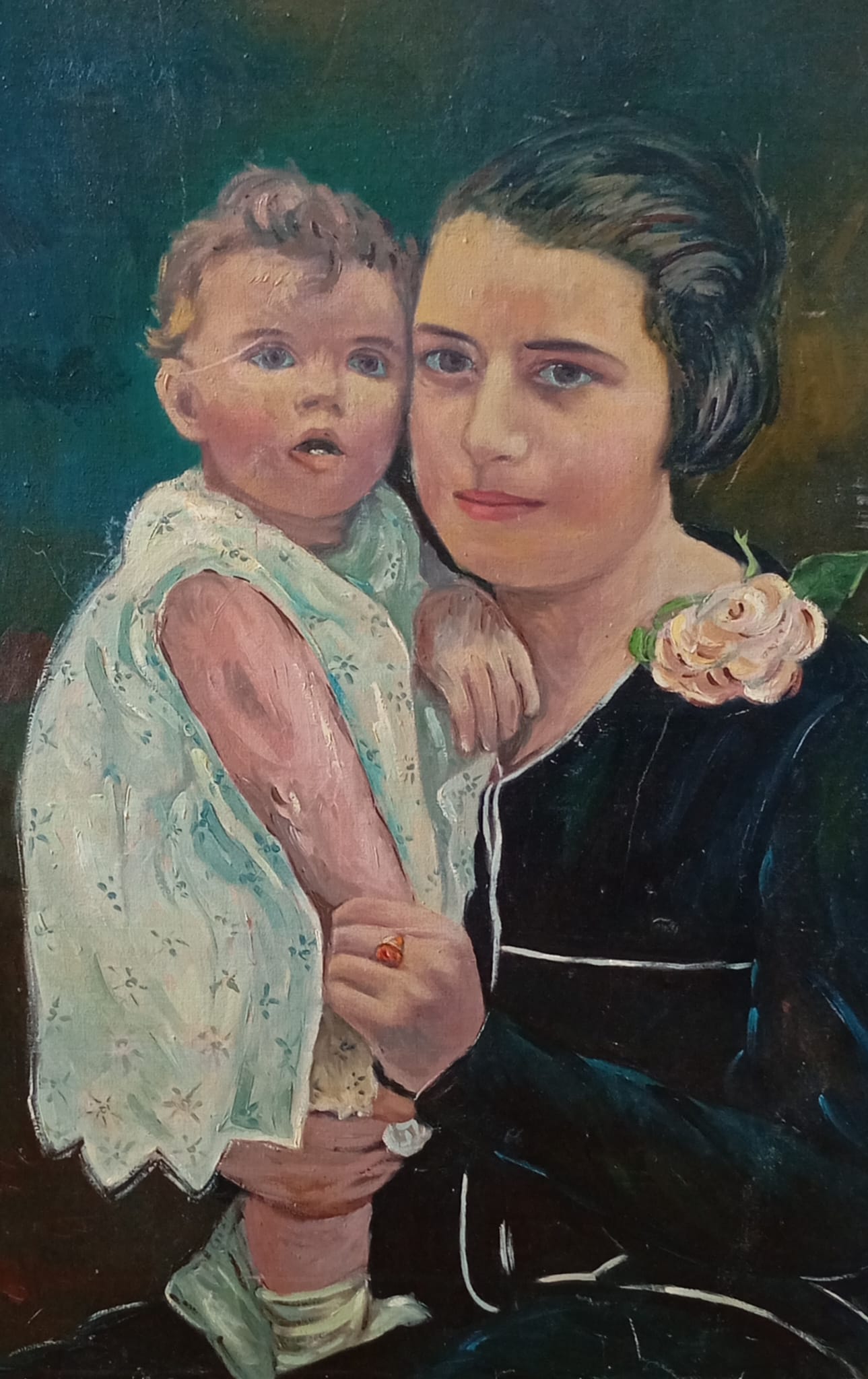 Portrait ancien femme et son enfant