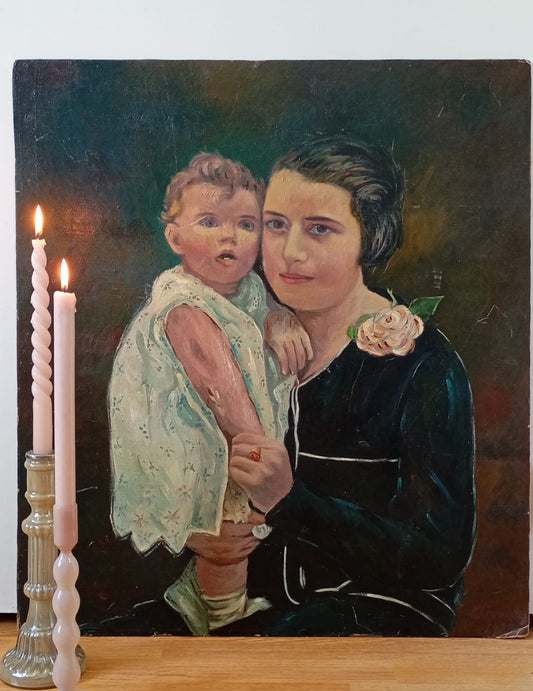 Portrait ancien femme et son enfant